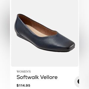 SoftWalk Vellore Women's Navy ballet Flats wide 8.5 W